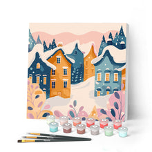 Afbeelding in Gallery-weergave laden, Mini Schilderen op Nummer met Frame - Liefelijk winterdorp