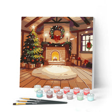 Afbeelding in Gallery-weergave laden, Mini Schilderen op Nummer met Frame - Gezellige kerstkamer