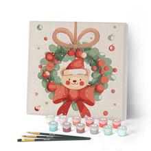 Afbeelding in Gallery-weergave laden, Mini Schilderen op Nummer met Frame - Kerstkrans beer