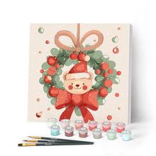 Afbeelding in Gallery-weergave laden, Mini Schilderen op Nummer met Frame - Kerstkrans beer