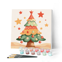 Afbeelding in Gallery-weergave laden, Mini Schilderen op Nummer met Frame - Schattige kerstboom