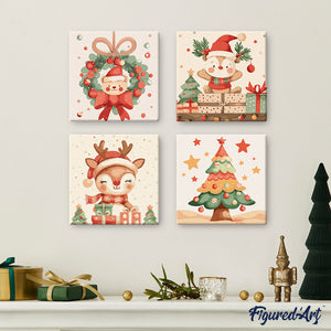 Mini Schilderen op Nummer met Frame - Schattige kerstboom