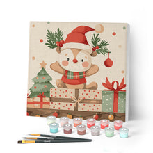 Afbeelding in Gallery-weergave laden, Mini Schilderen op Nummer met Frame - Feestelijke cadeau beer