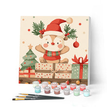 Afbeelding in Gallery-weergave laden, Mini Schilderen op Nummer met Frame - Feestelijke cadeau beer