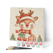 Afbeelding in Gallery-weergave laden, Mini Schilderen op Nummer met Frame - Feestelijk rendier