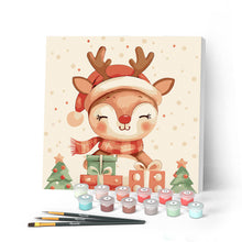 Afbeelding in Gallery-weergave laden, Mini Schilderen op Nummer met Frame - Feestelijk rendier