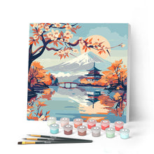 Afbeelding in Gallery-weergave laden, Mini Schilderen op Nummer met Frame - Meer en Mount Fuji