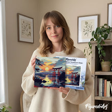 Afbeelding in Gallery-weergave laden, Mini Schilderen op Nummer met Frame - Torii Poort bij Zonsondergang