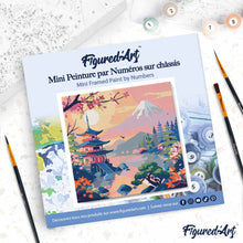 Afbeelding in Gallery-weergave laden, Mini Schilderen op Nummer met Frame - Pagode en Mount Fuji