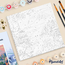 Afbeelding in Gallery-weergave laden, Mini Schilderen op Nummer met Frame - Pagode en Mount Fuji