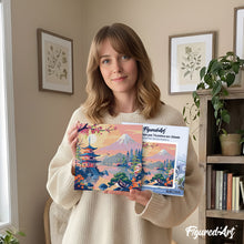Afbeelding in Gallery-weergave laden, Mini Schilderen op Nummer met Frame - Pagode en Mount Fuji