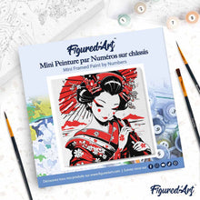 Afbeelding in Gallery-weergave laden, Mini Schilderen op Nummer met Frame - Rode en Zwarte Geisha