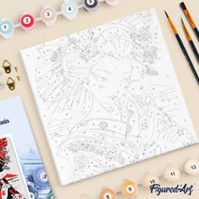 Afbeelding in Gallery-weergave laden, Mini Schilderen op Nummer met Frame - Rode en Zwarte Geisha