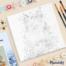 Afbeelding in Gallery-weergave laden, Mini Schilderen op Nummer met Frame - Floral Kat in Kimono