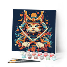 Afbeelding in Gallery-weergave laden, Mini Schilderen op Nummer met Frame - Samurai Kat