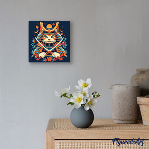 Mini Schilderen op Nummer met Frame - Samurai Kat