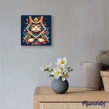 Afbeelding in Gallery-weergave laden, Mini Schilderen op Nummer met Frame - Samurai Kat