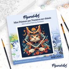 Afbeelding in Gallery-weergave laden, Mini Schilderen op Nummer met Frame - Samurai Kat