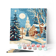 Afbeelding in Gallery-weergave laden, Mini Schilderen op Nummer met Frame - Besneeuwde kerststraat