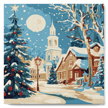 Afbeelding in Gallery-weergave laden, Mini Schilderen op Nummer met Frame - Besneeuwde kerststraat