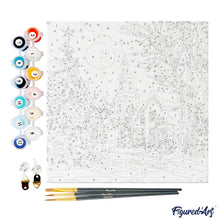 Afbeelding in Gallery-weergave laden, Mini Schilderen op Nummer met Frame - Besneeuwde kerststraat