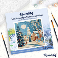 Afbeelding in Gallery-weergave laden, Mini Schilderen op Nummer met Frame - Besneeuwde kerststraat