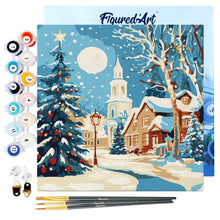 Afbeelding in Gallery-weergave laden, Mini Schilderen op Nummer met Frame - Besneeuwde kerststraat