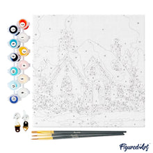 Afbeelding in Gallery-weergave laden, Mini Schilderen op Nummer met Frame - Bakstenen huis in de winter