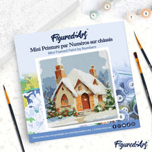 Afbeelding in Gallery-weergave laden, Mini Schilderen op Nummer met Frame - Bakstenen huis in de winter