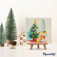 Afbeelding in Gallery-weergave laden, Mini Schilderen op Nummer met Frame - Kerstboom en open haard