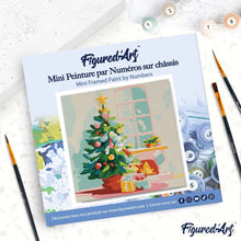 Afbeelding in Gallery-weergave laden, Mini Schilderen op Nummer met Frame - Kerstboom en open haard