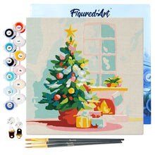 Afbeelding in Gallery-weergave laden, Mini Schilderen op Nummer met Frame - Kerstboom en open haard