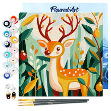 Afbeelding in Gallery-weergave laden, Mini Schilderen op Nummer met Frame - Gouden rendier