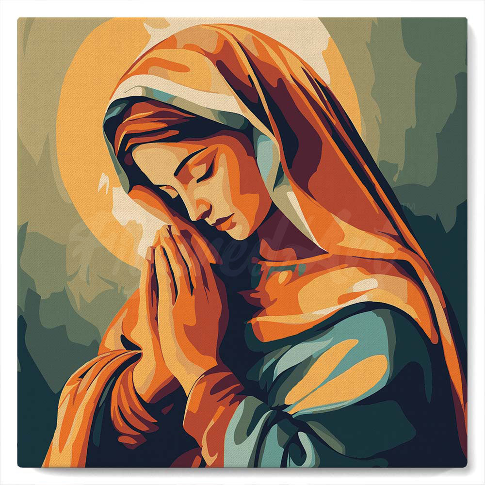 Mini Schilderen op Nummer met Frame - Biddende Maria