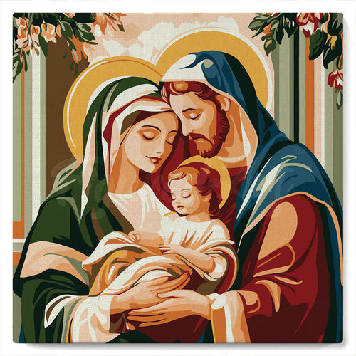 Mini Schilderen op Nummer met Frame - Heilige Familie