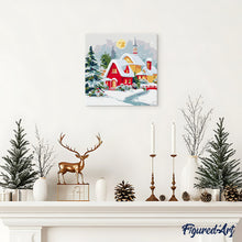 Afbeelding in Gallery-weergave laden, Mini Schilderen op Nummer met Frame - Rood huis in de winter