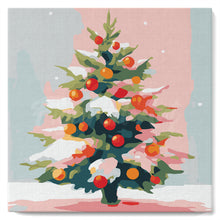 Afbeelding in Gallery-weergave laden, Mini Schilderen op Nummer met Frame - Besneeuwde kerstboom