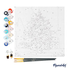 Afbeelding in Gallery-weergave laden, Mini Schilderen op Nummer met Frame - Besneeuwde kerstboom
