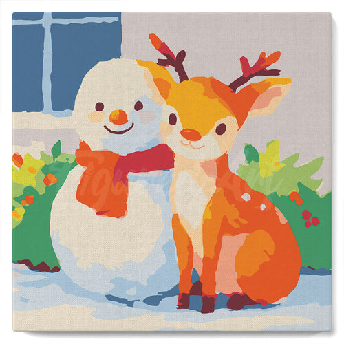 Mini Schilderen op Nummer met Frame - Kerstvrienden