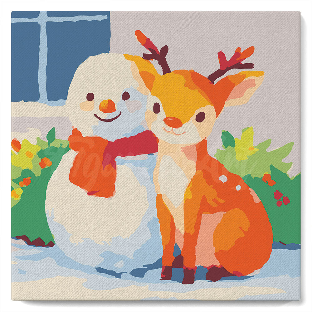 Mini Schilderen op Nummer met Frame - Kerstvrienden