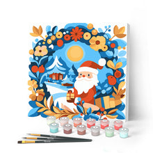 Afbeelding in Gallery-weergave laden, Mini Schilderen op Nummer met Frame - Krans en Kerstman