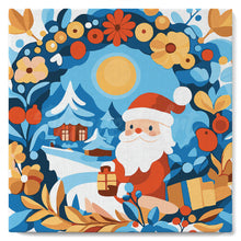 Afbeelding in Gallery-weergave laden, Mini Schilderen op Nummer met Frame - Krans en Kerstman