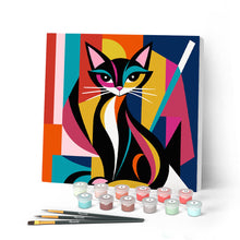 Afbeelding in Gallery-weergave laden, Mini Schilderen op Nummer met Frame - Gedurfd Abstract Kat