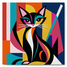 Afbeelding in Gallery-weergave laden, Mini Schilderen op Nummer met Frame - Gedurfd Abstract Kat