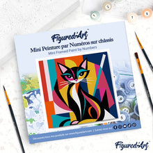 Afbeelding in Gallery-weergave laden, Mini Schilderen op Nummer met Frame - Gedurfd Abstract Kat