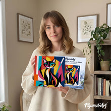 Afbeelding in Gallery-weergave laden, Mini Schilderen op Nummer met Frame - Gedurfd Abstract Kat