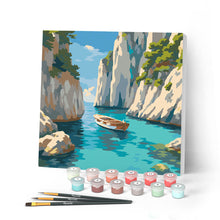 Afbeelding in Gallery-weergave laden, Mini Schilderen op Nummer met Frame - Rustige Blauwe Inham