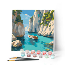 Afbeelding in Gallery-weergave laden, Mini Schilderen op Nummer met Frame - Rustige Blauwe Inham