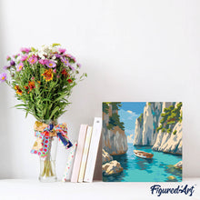 Afbeelding in Gallery-weergave laden, Mini Schilderen op Nummer met Frame - Rustige Blauwe Inham