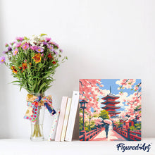 Afbeelding in Gallery-weergave laden, Mini Schilderen op Nummer met Frame - Kyoto in Bloei